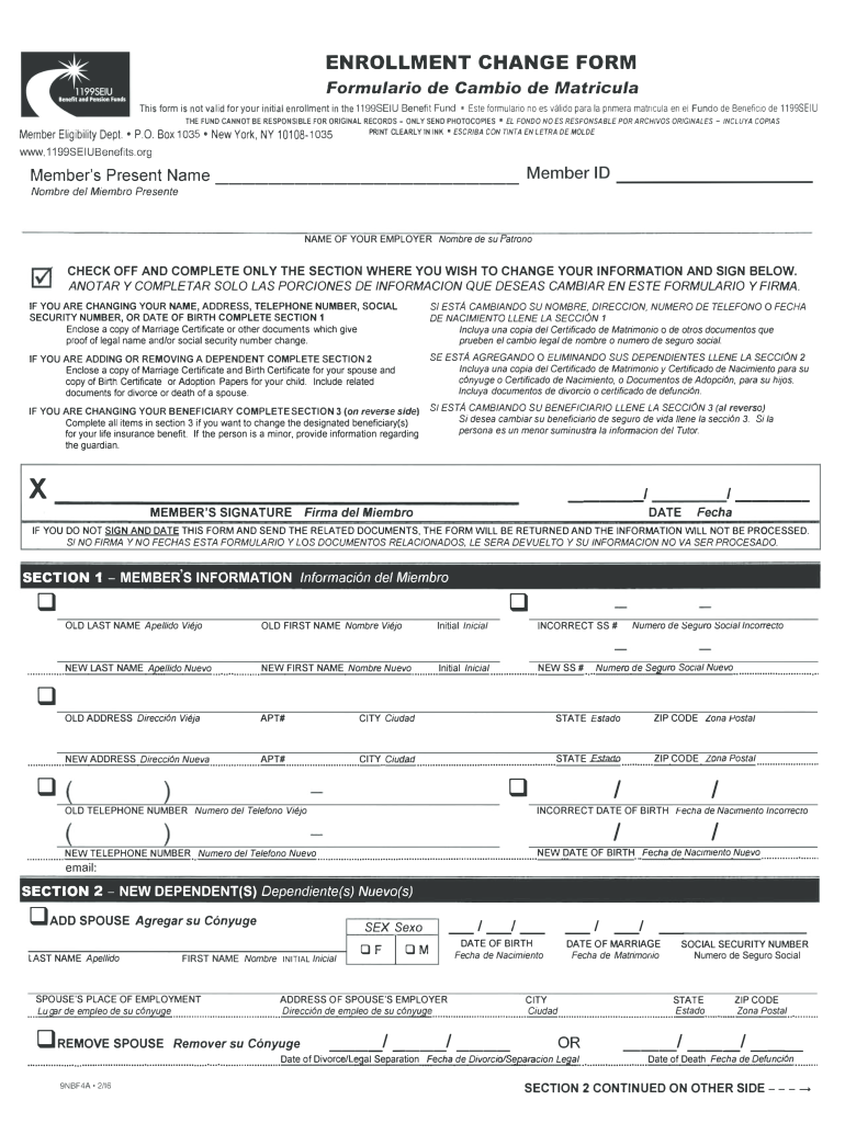 1199 Spouse Enrollment Form