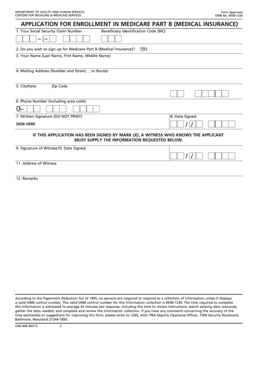 Cms40b Printable Form Printable World Holiday