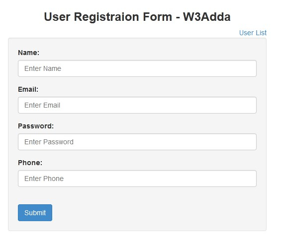 Registration Form W3schools Enrollment Form