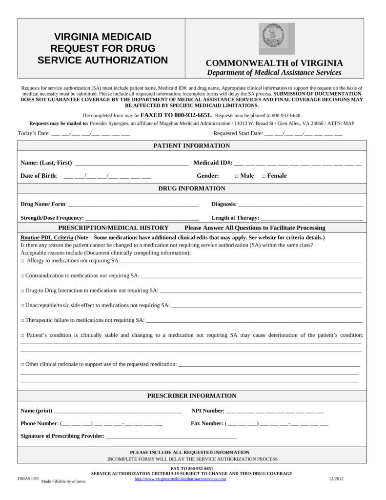 Virginia Medicaid Provider Enrollment Form