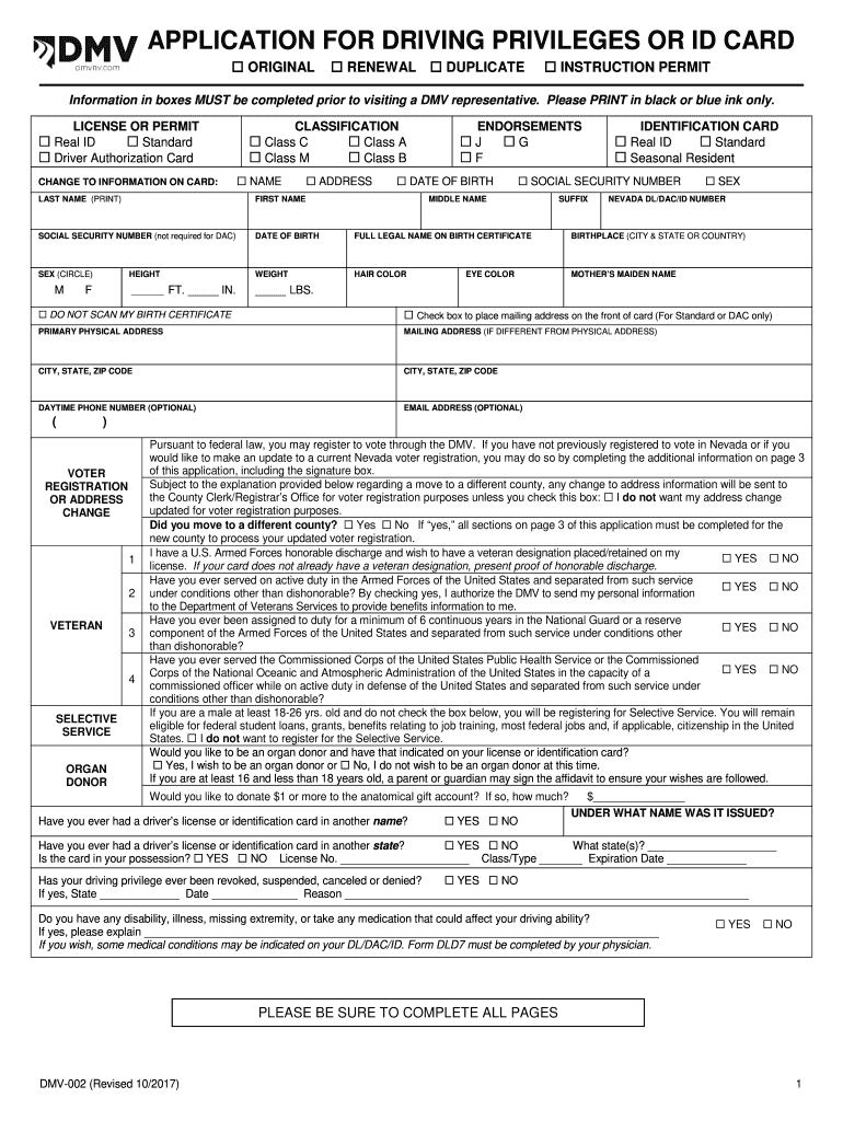 School Enrollment Form For Dmv Nevada